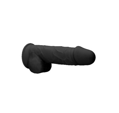 Silicone Dildo With Balls - 21,6 cm - Black